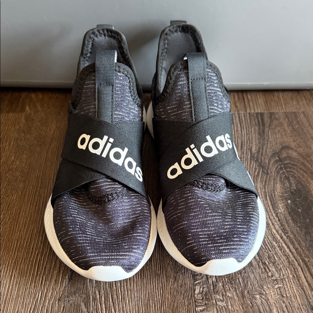 adidas Women’s Black Slip-On Sneakers with White Soles